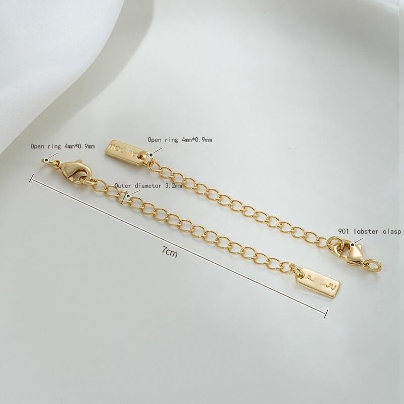 Lobster Clasp Extender, 14K gold-plated,white gold engraved portrait rectangular plate oval heart tag tail chain