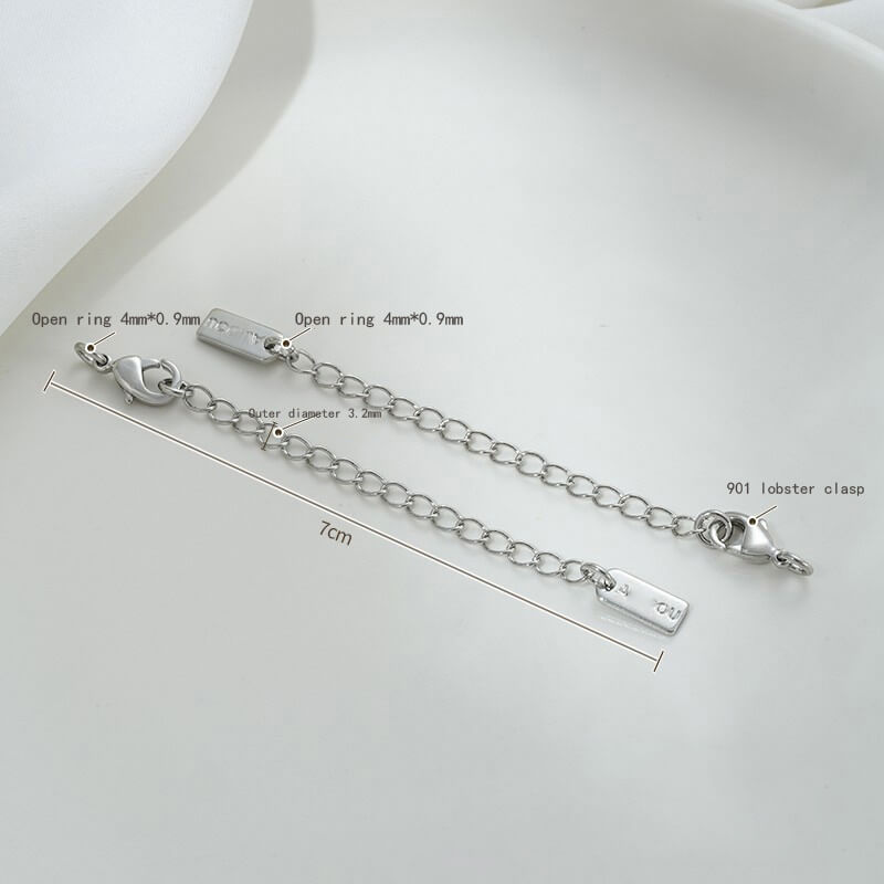 Lobster Clasp Extender, 14K gold-plated,white gold engraved portrait rectangular plate oval heart tag tail chain