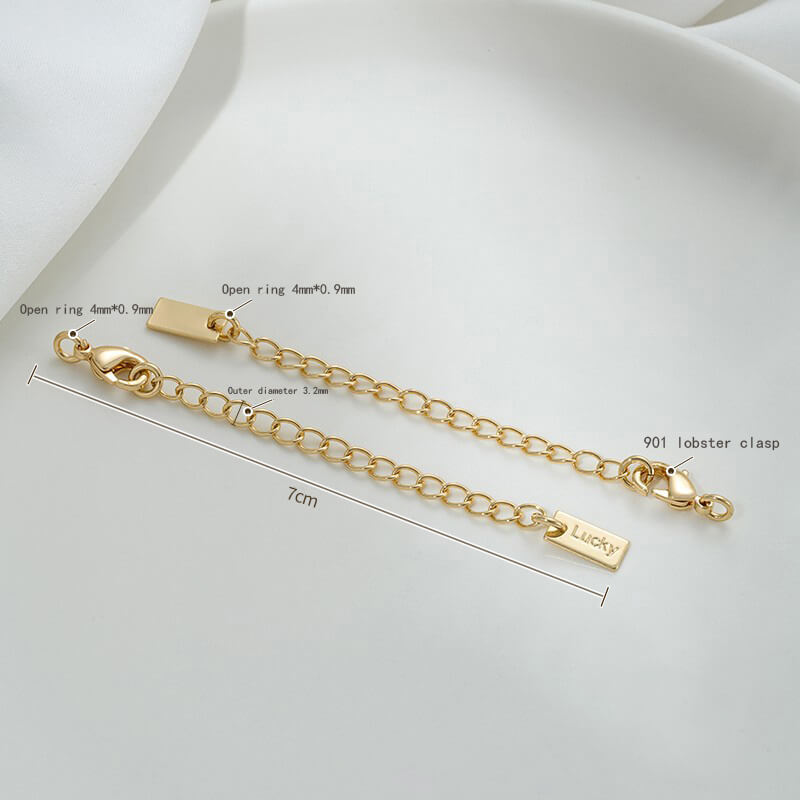 Lobster Clasp Extender, 14K gold-plated,white gold engraved portrait rectangular plate oval heart tag tail chain