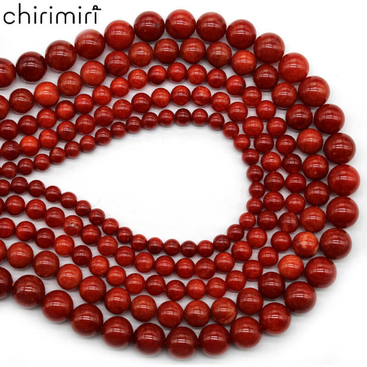 Red Burmese Jade Chalcedony Loose Beads DIY Hand-woven Crystal