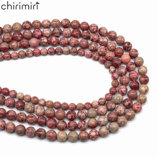 Red chrysanthemum loose beads diy hand-woven round beads