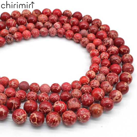 Red emperor stone loose beads DIY hand-woven material