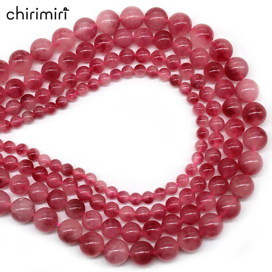 Red floating flower chalcedony DIY handmade crystal braided bracelet