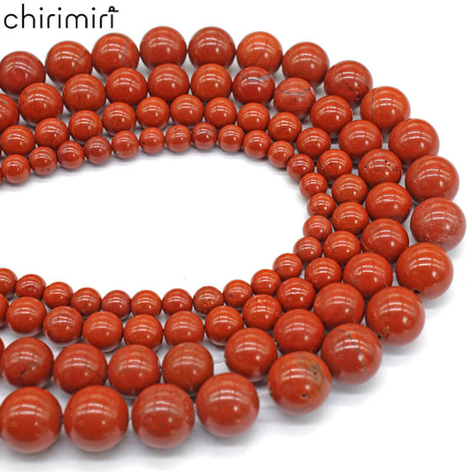 Red stone loose beads round beads DIY hand-woven materials