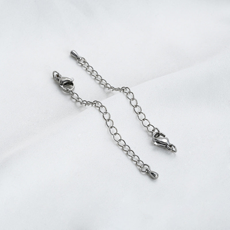 Stainless Steel Lobster Clasp Extender Chain, small&big water drops, lettering, heart