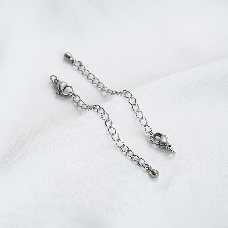 Stainless Steel Lobster Clasp Extender Chain, small&big water drops, lettering, heart