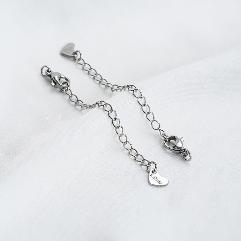 Stainless Steel Lobster Clasp Extender Chain, small&big water drops, lettering, heart