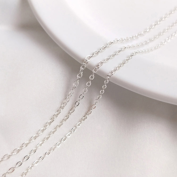 0-shaped chain，S925 silver plated（1 meter，1 spool）