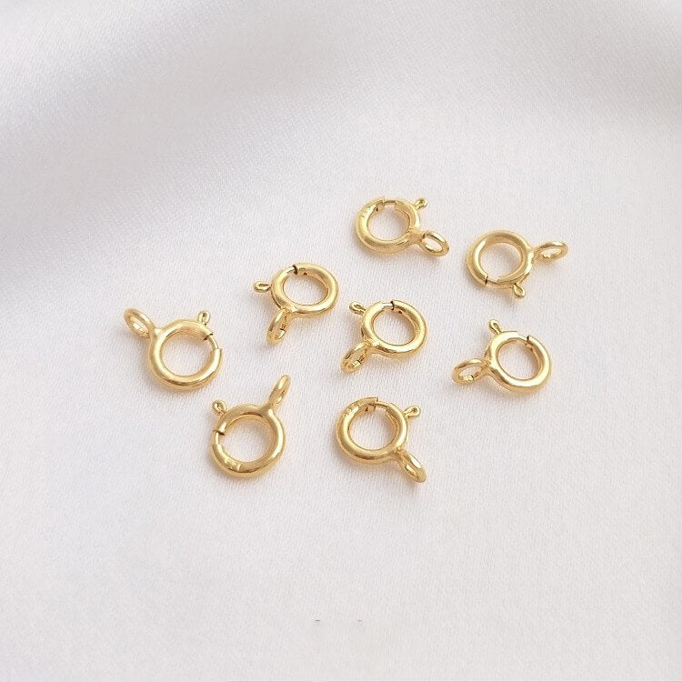 Lobster clasp sterling silver plated with real gold，5mm（1 piece）