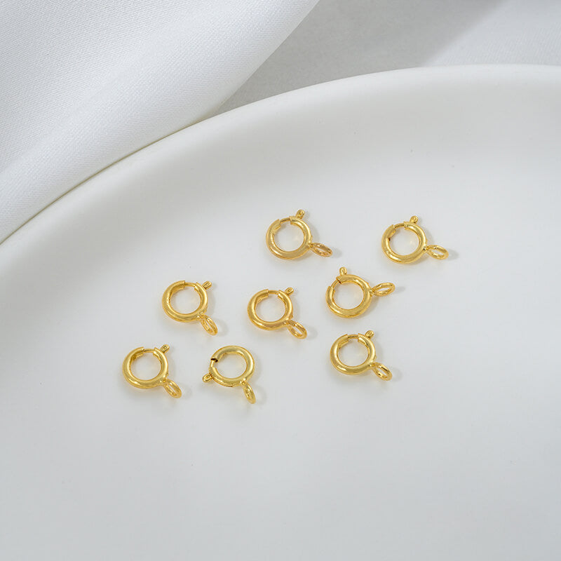 Lobster clasp sterling silver plated with real gold，5mm（1 piece）