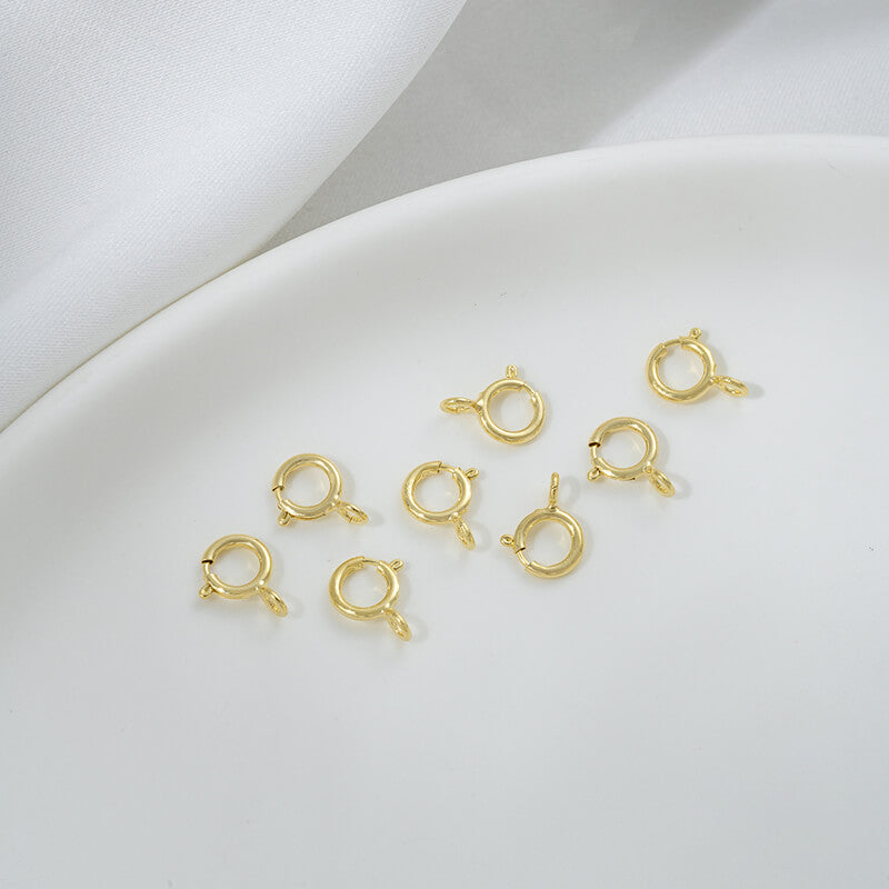 Lobster clasp sterling silver plated with real gold，5mm（1 piece）