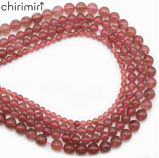 Strawberry Crystal Loose Beads Round Beads DIY Hand-woven Bracelet