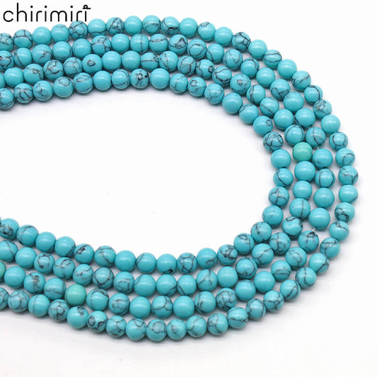 Synthetic light blue turquoise loose beads DIY hand-woven material