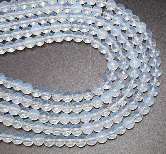 Synthetic opal round bead necklace semi-finished product