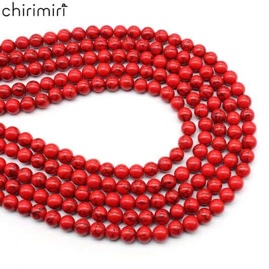 Synthetic red turquoise loose beads diy hand-woven material