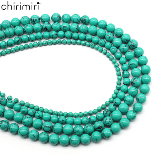 Synthetic turquoise loose beads round beads DIY hand-woven materials