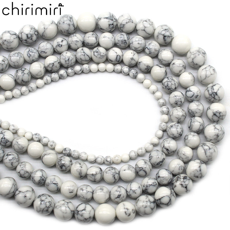 Synthetic white turquoise loose beads DIY hand-woven materials