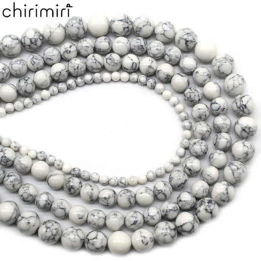 Synthetic white turquoise loose beads DIY hand-woven materials