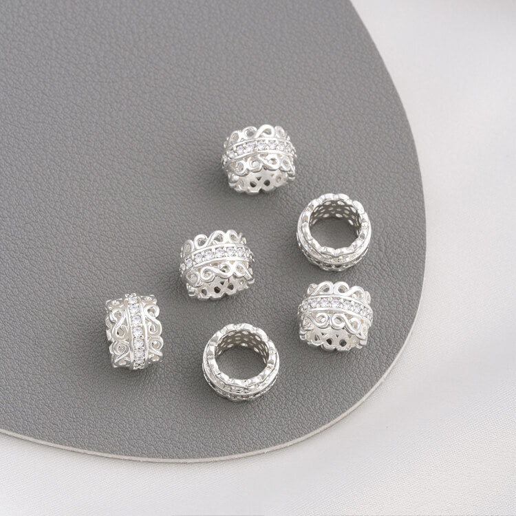 Zircon lace double-sided flower holder crown spacer large hole spacer bead