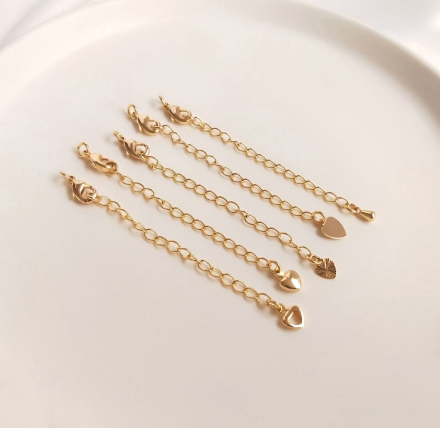 14k gold-plated tail chain, 6.5cm long, with lobster clasp and open ring