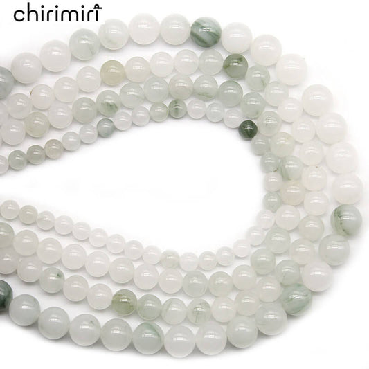 Natural stone Tianshan jade loose bead necklace semi-finished product