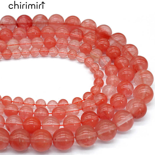 Watermelon red round bead DIY handmade bracelet