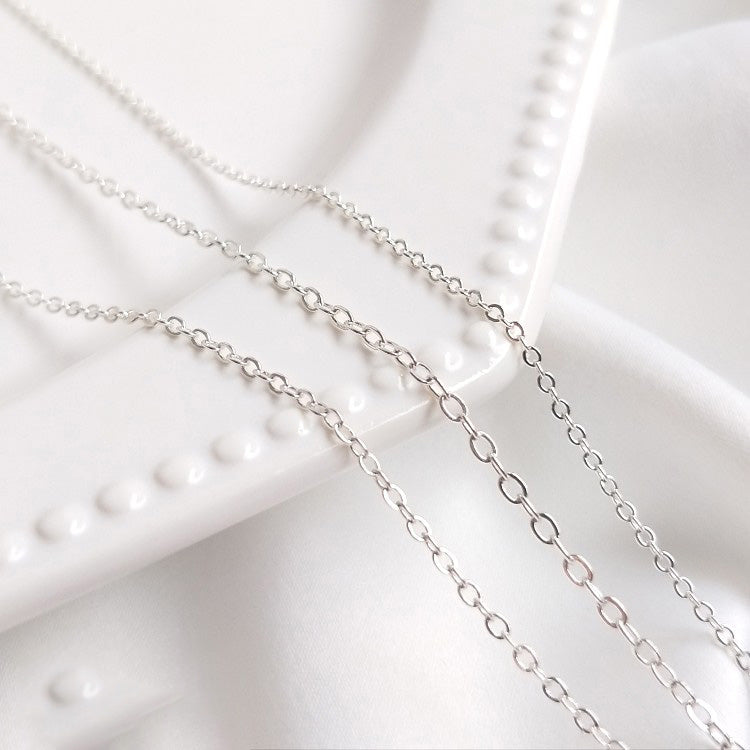 Silver plated 0 character chain 1 meter