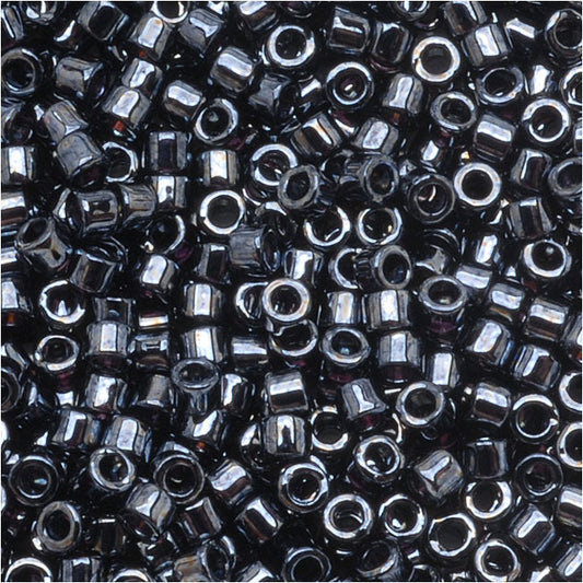 Miyuki Delica Seed Beads, 11/0 Size, Gun Metal Gray DB1 (10 Grams)