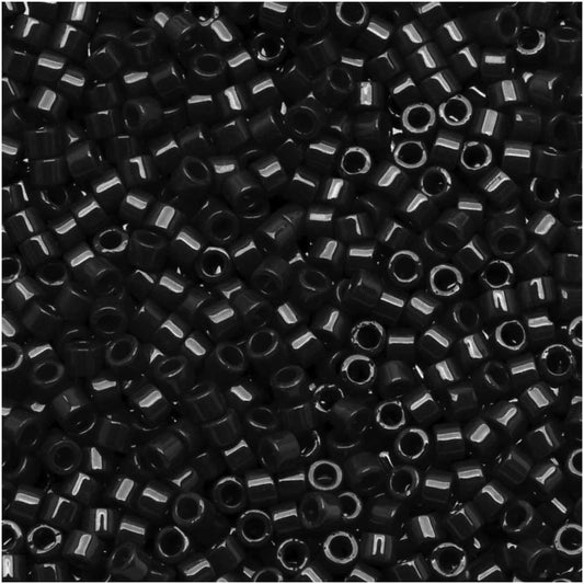 Miyuki Delica Seed Beads, 11/0 Size, 1.6mm Black Opaque