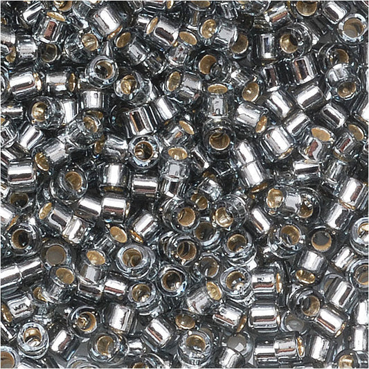 Miyuki Delica Seed Beads, 11/0 Size, Silver Lined Grey DB48 (10 Grams)