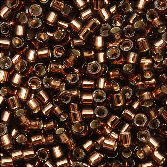 Miyuki Delica Seed Beads, 11/0 Size, Silver Lined Brown DB150 (2.5" Tube)