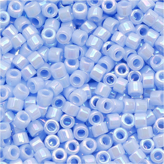Miyuki Delica Seed Beads, 11/0 Size, Opaque Agate Blue AB DB1577 (10 Grams)