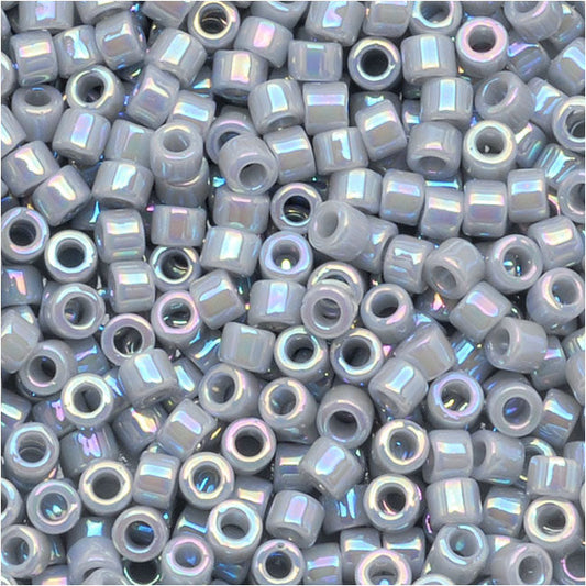 Miyuki Delica Seed Beads, 11/0 Size, Opaque Ghost Grey AB DB1579 (2.5" Tube)
