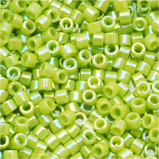 Miyuki Delica Seed Beads, 11/0 Size, Opaque Chartreuse AB DB169 (2.5" Tube)