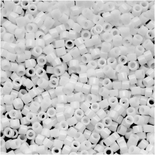 Miyuki Delica Seed Beads, 11/0 Size, Opaque Chalk White DB200 (2.5" Tube)