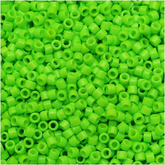 Miyuki Delica Seed Beads, 11/0 Size, Duracoat Opaque Kiwi Green DB2121 (10 Grams)