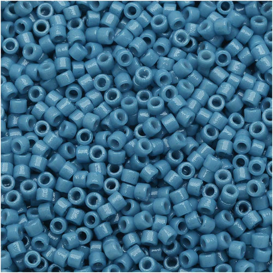 Miyuki Delica Seed Beads, 11/0 Size, Duracoat Opaque Bayberry Blue DB2132 (2.5" Tube)