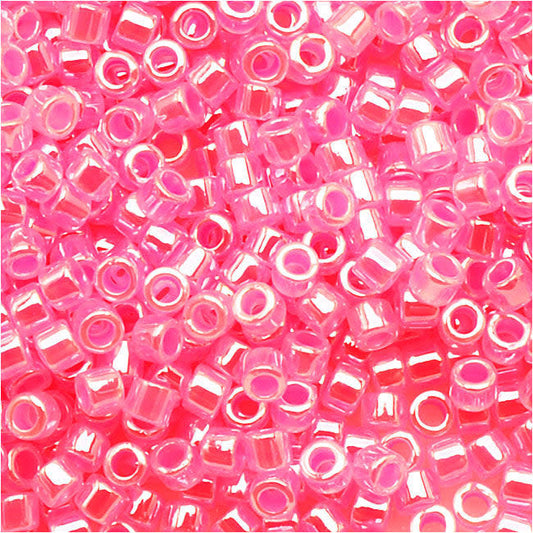 Miyuki Delica Seed Beads, 11/0 Size, Hot Pink Ceylon DB246 (10 Grams)