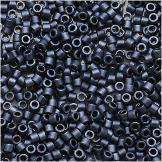 Miyuki Delica Seed Beads, 11/0 Size, Matte Blue Grey DB301 (2.5" Tube)