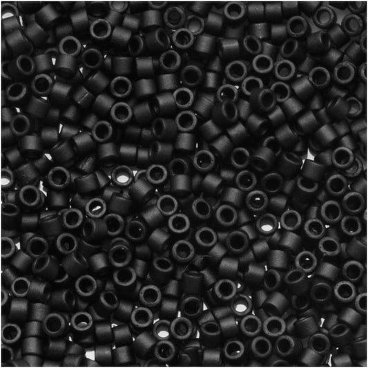 Miyuki Delica Seed Beads, 11/0 Size, Matte Black Opaque DB310 (2.5" Tube)