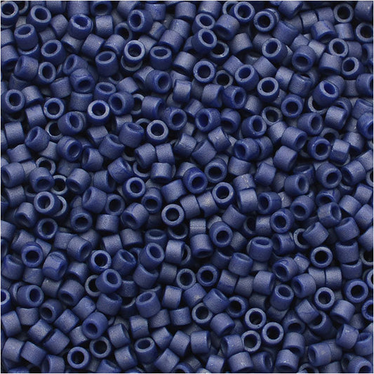 Miyuki Delica Seed Beads, 11/0 Size, Matte Metallic Dark Gray Blue DB377 (2.5" Tube)