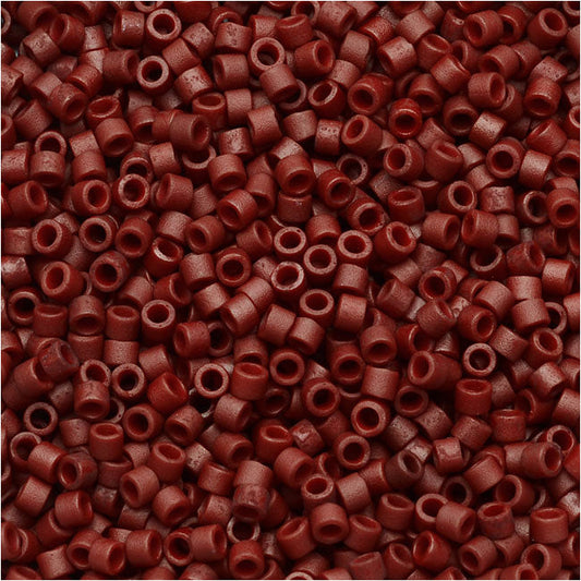 Miyuki Delica Seed Beads, 11/0 Size, Matte Metallic Dark Maroon DB378 (2.5" Tube)