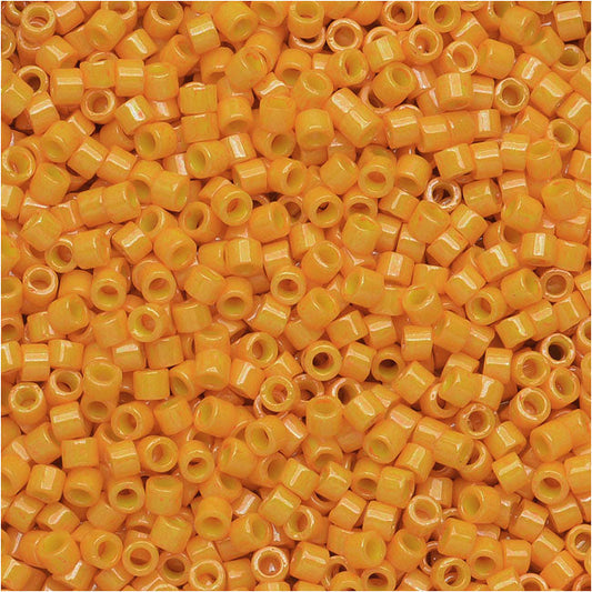 Miyuki Delica Seed Beads, 11/0 Size, Dyed Opaque Squash DB651 (2.5" Tube)