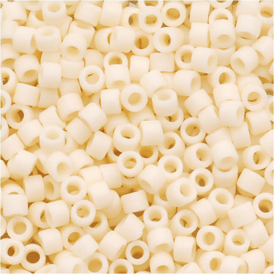 Miyuki Delica Seed Beads, 11/0 Size, Matte Opaque Cream DB762 (10 Grams)