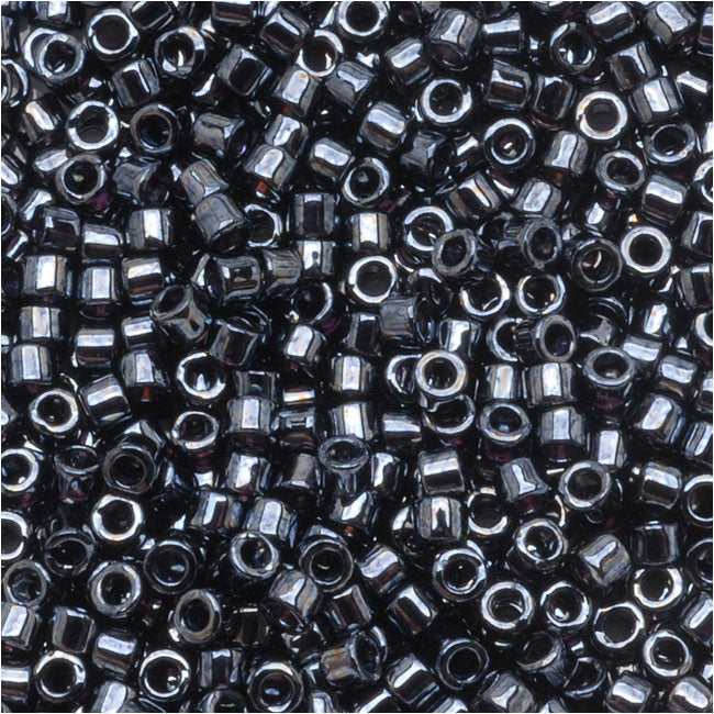 Miyuki Delica Seed Beads, 10/0 Size, Gun Metal Gray, DBM1 (10 Grams)