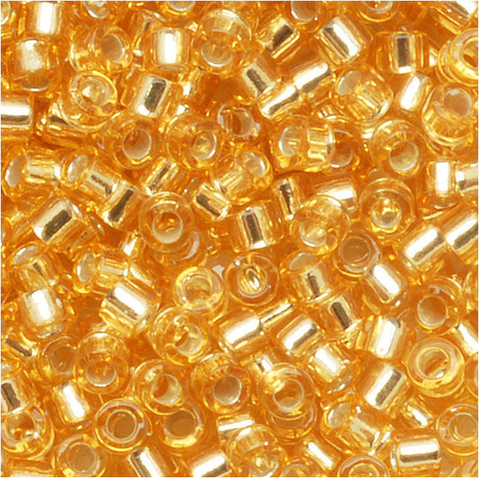 Miyuki Delica Seed Beads, 10/0 Size, Silver Lined Gold DBM42 (10 Grams)