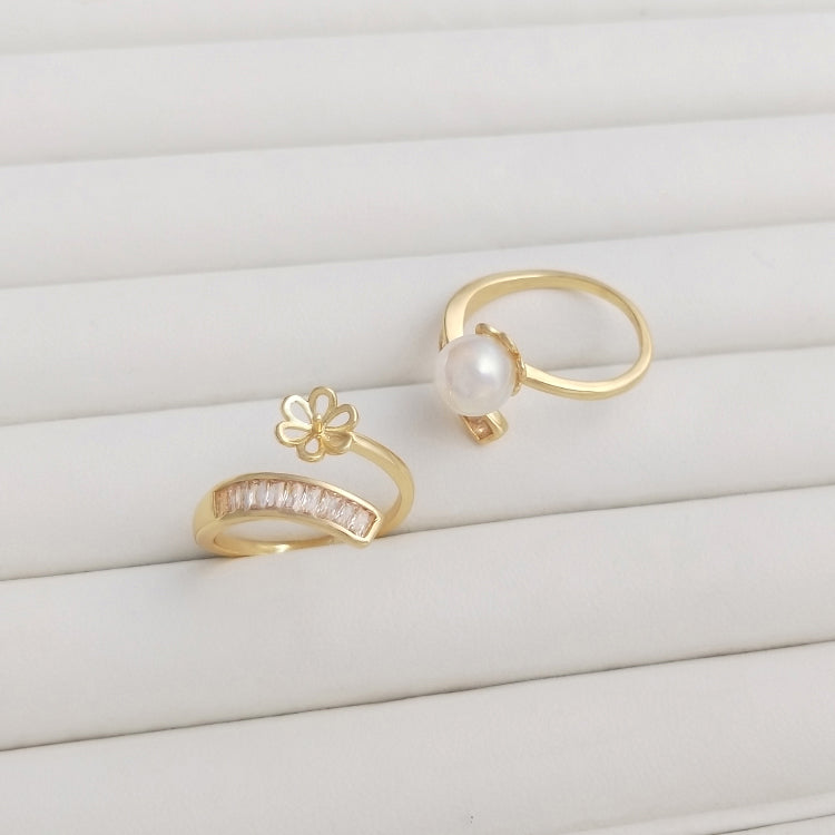 Ring Setting，Micro pave cubic zirconia half hole bead holder，ring blank（1 piece）