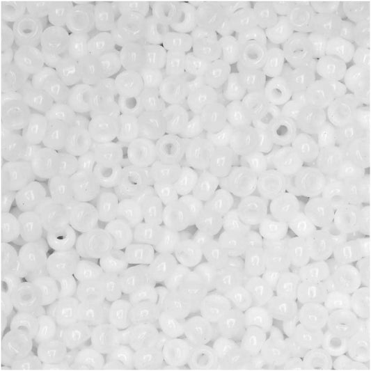 Miyuki Round Seed Beads, 11/0 Size, #402 Opaque White (10 Gram Tube)