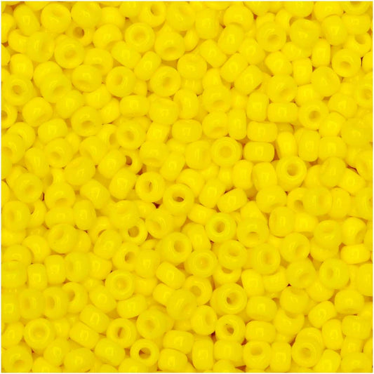 Miyuki Round Seed Beads, 11/0 Size, #404 Opaque Yellow (10 Gram Tube)