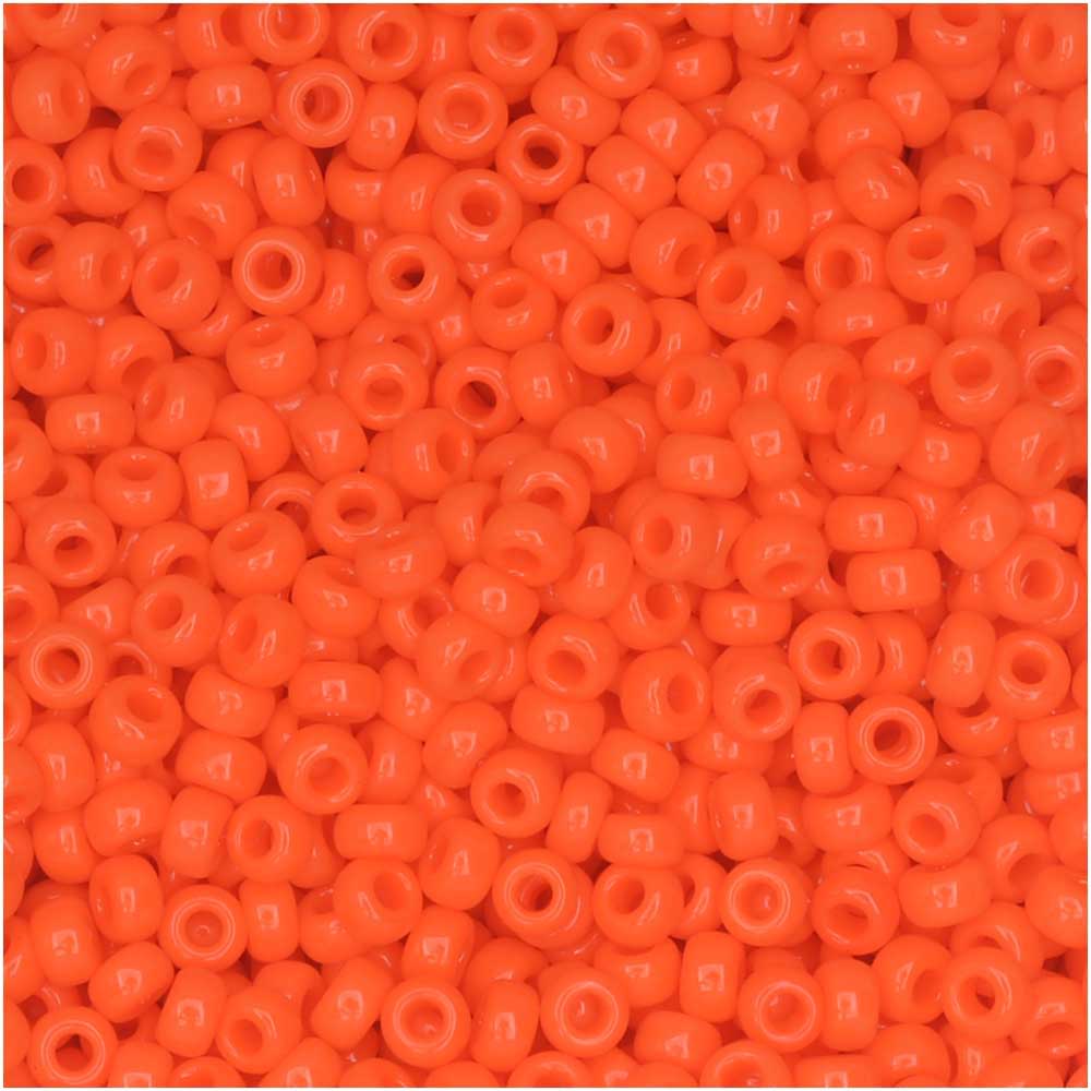 Miyuki Round Seed Beads, 11/0 Size, #406 Opaque Orange (10 Gram Tube)